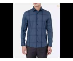 Anti-wrinkle Large Checked long sleeve shirt Pattern Stretch Woven Dress Shirt