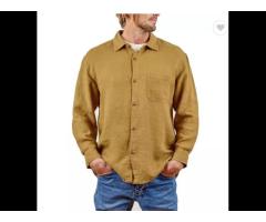 100%hemp Hot Selling Design Plain Mens White Luxury Clothing Custom Shirt - Image 1