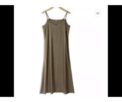 Fashion Lady Slip Full Dress Sleeveless Soft Long Summer Women Stain Dress midi dress - Image 3
