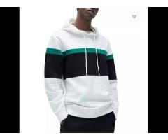 OEM custom high quality casual style pullover color block stripe hoodie for men