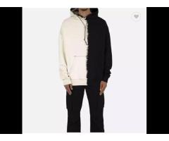 100% Cotton Custom Men Hoodies Custom Logo Chequered Black And White Pocket Sweatshirts