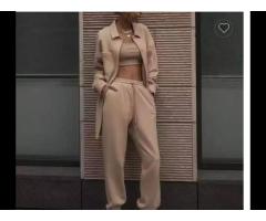 Custom LOGO Fashion Overcoat Outwear Women Suit Hoodie Coat Casual Set