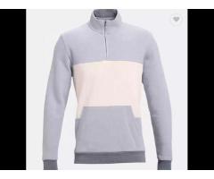 High Quality Men Casual Mid Weight Long Sleeve Sweatshirts With Patchwork Kangaroo Pocket