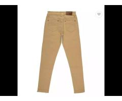 Popular Camel Color Mens Jeans Skinny Straight Leg Type Casual Trousers Ripped Distressed Pants - Image 1