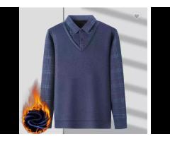 Autumn and winter new style men's cashmere thickened knitted base shirt