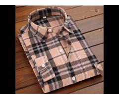 Low-cost processing of men's long-sleeved plaid shirts spring and autumn thin-style shirts
