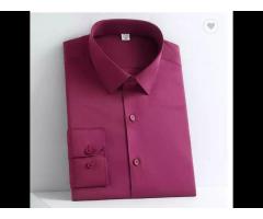 Men's dress shirts custom embroidered trademark wholesale long-sleeved plain shirts