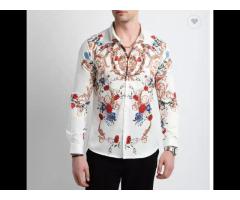 Street wind men's digital printed shirts long sleeve slim shirt custom gilded fabric spot