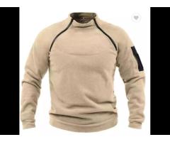 Wholesale mens winter warm fleece hoodie training tactical stand collar long sleeve - Image 2