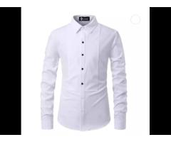 2023 new fashion style men's long-sleeve shirts casual solid color wear - Image 2