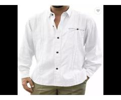 Popular Men's solid color long sleeved cotton linen cardigan shirt new button lapel shirt