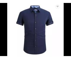 China manufactory wholesale Fashion lapel iron free short sleeve shirt men's top