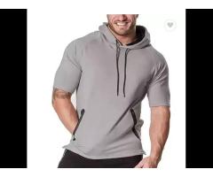 Wholesale Sports Men's Short Sleeve Oversized Blank Hoodies Sweatshirts Custom Logo - Image 2