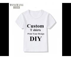 TONGYANG High Quality Customized Kids Girls and Boys t shirt Print Your Own Design / LOGO / QR code