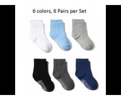 TONGYANG 6 Pairs/set 0 to 7 Yrs Cotton Children's Anti-slip Boat Socks For Boys Girl Low Cut Floor