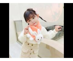 TONGYANG Winter Scarfs For Girls Cute Plush Rabbit Doll Children Neckerchief Warm Bib Neck