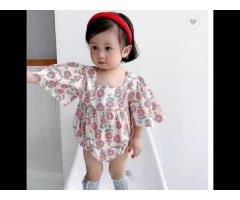 New products Summer newbron cute breathable small floral 100% cotton onesie girls baby