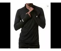 Workout Clothing Men Gym Wear Long Sleeve Loose Half Zip Sweatshirt Basketball Training Fitness - Image 1