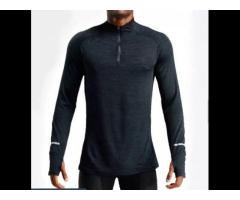 Workout Clothing Men Gym Wear Long Sleeve Loose Half Zip Sweatshirt Basketball Training Fitness - Image 2