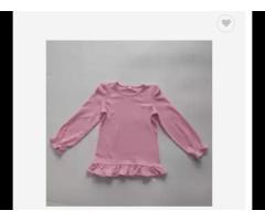 Toddler Baby Girl Top Basic Plain Long Sleeve Ruffle T-Shirt Blouse
