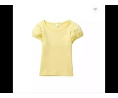 1-14 years 11 colors baby clothes summer wears Blank top tees toddler tshirts puff sleeves Children