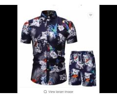 Custom Men summer all over Print Hawaiian Shirt and Shorts Beach Wear Holiday Clothes