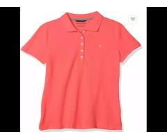 Can custom logo Women's 5-Button Short Sleeve Cotton Polo Shirt women polo t-shirt