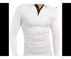 XIANGHUI Can custom logo Men's Short&Long Sleeve Polo Shirts Casual Slim Fit Solid Soft Cotton - Image 1