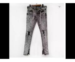 Men Stretchy Ripped Skinny Biker Embroidery Patch Jeans Destroyed Hole Slim Fit Denim High Quality - Image 2