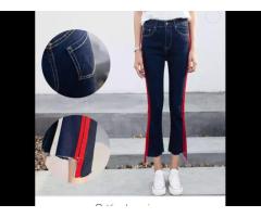 2022 elastic trousers slim skinny pencil pants for women summer crop jeans