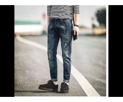Youth jeans four seasons pants skinny juniors Ripped Frame spot supplies Denim trousers - Image 1