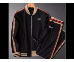 Autumn men's zipper jacket jogging suit polyester stitching jogging suits custom - Image 2