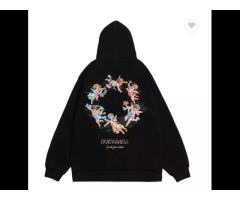 Custom hip hop loose printing blanket hoodies digital printing black hoodie high quality - Image 1