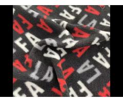 Shaoxing supplier letter printed onside antipilling polar fleece fabric for blankets - Image 1