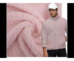 winter coat fleece 100 polyester knit faux fur 180 gsm cotton sherpa fleece fabric - Image 1
