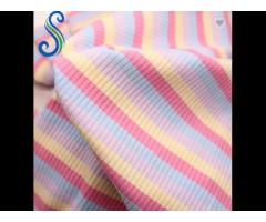 Organic Cotton Spandex Yarn Dye 4X2 Rib Cotton Baby Stripes Fabric for Infant Apparel