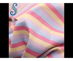 Organic Cotton Spandex Yarn Dye 4X2 Rib Cotton Baby Stripes Fabric for Infant Apparel - Image 2