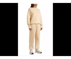 Custom Logo Plain Women French Terry Hoodies Track Suit Set Casual Organic Cotton - Image 2