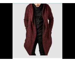 Men Gothic Male Hooded Irregular Red Black Trench Outerwear Cloak Fashion Mens Coat Jacket