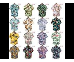 Summer Ethnic Printing  Stripe Breathable Loose Hawaiian Short Sleeve Plus Size Men's Shirts - Image 2