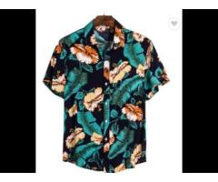 Summer Ethnic Printing  Stripe Breathable Loose Hawaiian Short Sleeve Plus Size Men's Shirts - Image 4