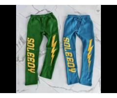 Custom logo Streetwear Puff Print Sweatpants 100% cotton Fleece Sports Pants
