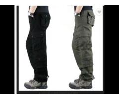 Mens Cargo Work Pants Outdoor Jogging Hiking Casual Pants Trousers - Image 1