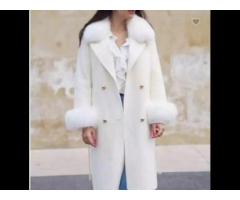 Autumn Winter Wear Coat Clothes Double Breasted Long Wool Coat Lady Long Sleeve