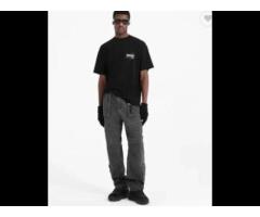 DiZNEW OEM Custom Men Button Cotton Elastic Ribbon Cargo Pants Overalls Cargo Trousers Jeans - Image 2