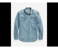 Diznew Bulk Wholesale Slim fit casual button mens jeans denim shirt - Image 2