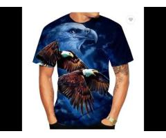 Handsome Falcon 3 D Digital Printing Round Collar Men's Casual Sport Loose T-shirt - Image 1