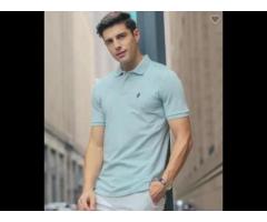New Male high quality polo shirt custom made polo shirt Embroidery Craft Solid Color Polo T-Shirt - Image 1