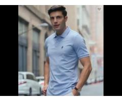 New Male high quality polo shirt custom made polo shirt Embroidery Craft Solid Color Polo T-Shirt - Image 2
