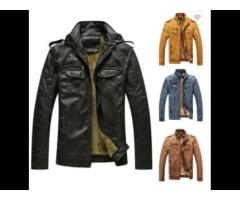 Motorcycle Leather Jackets Autumn Winter Jacket Thicken Fleece Lined Winter Coat For Men - Image 3